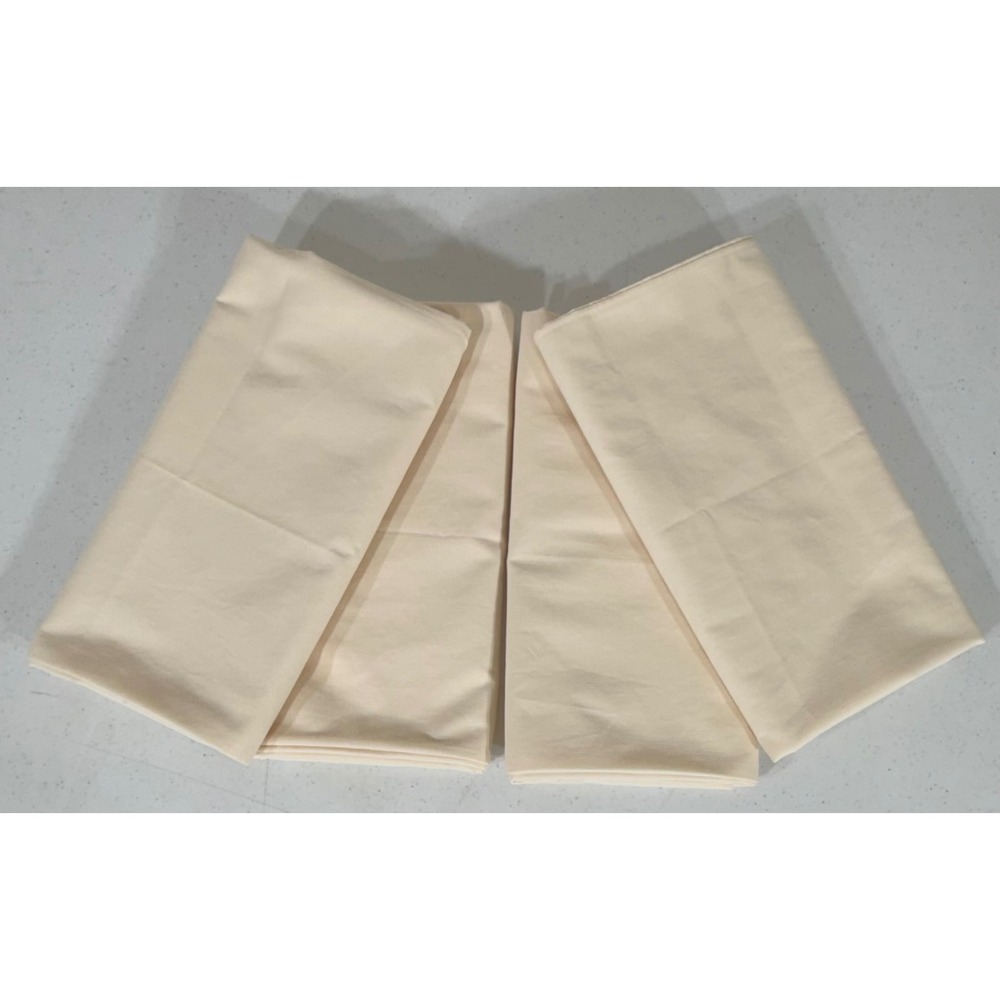 Cannon Pillowcases Standard Cream Royal Family 180TC Percale Vintage 4pc USA